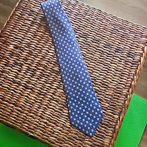 Hermes blue floral design tie